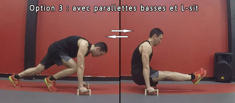 Tabata Moutain Climber et L-sit, parallettes basses