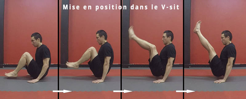 V-sit, mise en position