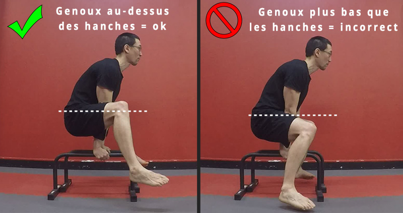 Demi L-sit écarté position