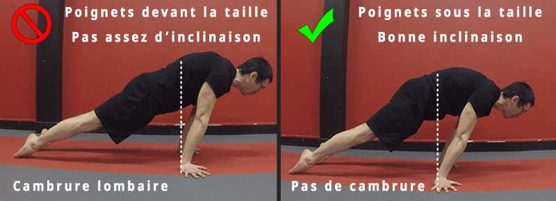 Pseudo Planche inclinaisons