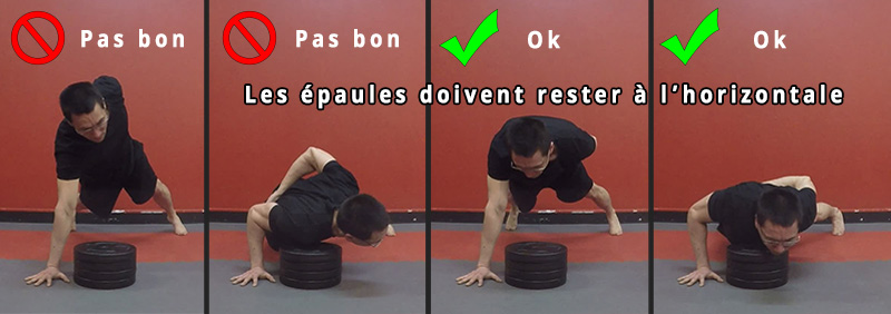 Pompes sur un Bras Partielles - alignement