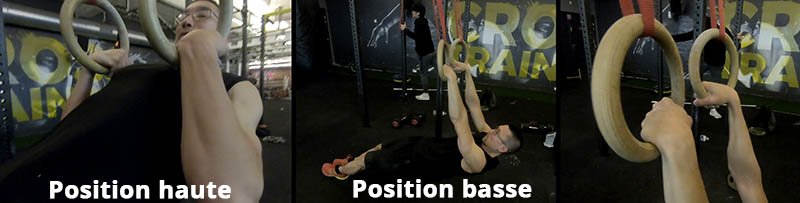 Rowing Flase Grip - positions haute et basse