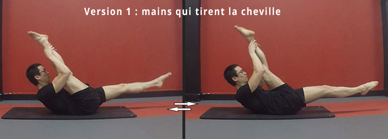 Version 1 du Single Straight Leg Stretch