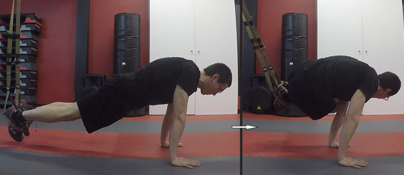 TRX - crunch oblique, les positions