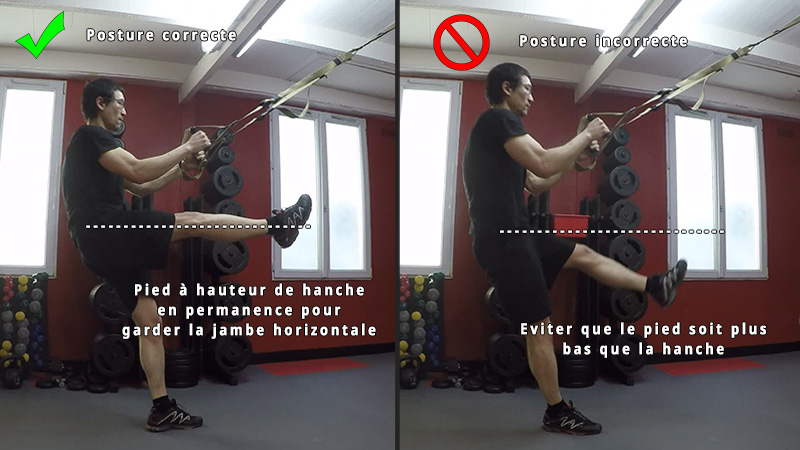 TRX - Pistol jambe équerre