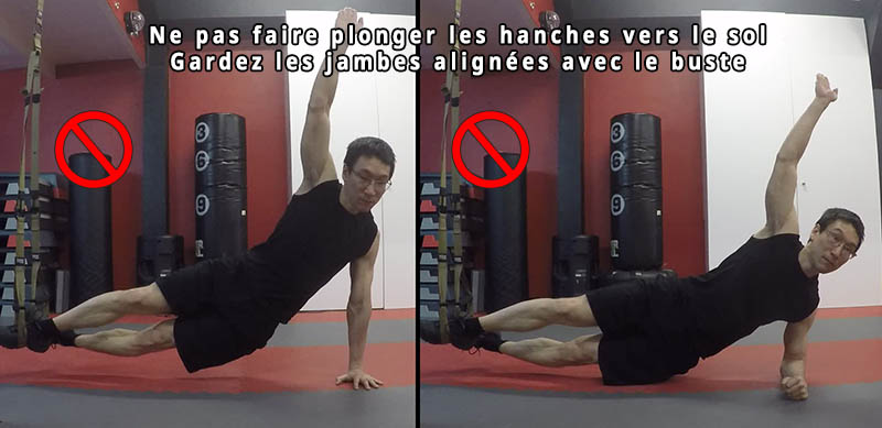 TRX - Planche latérale, placement incorrect