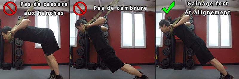 Pompes TRX - posture correcte